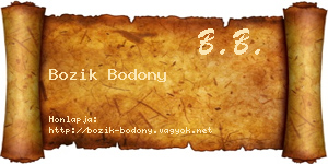 Bozik Bodony névjegykártya